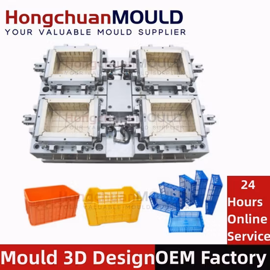 食品グレードの積み重ね可能な移動ボックス用の HDPE 射出成形金型